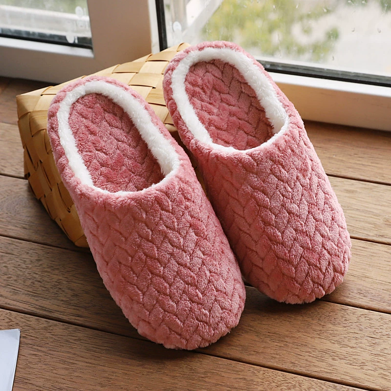 Unisex Warme Winterpantoffels - Zachte Sloffen met Voering Roze
