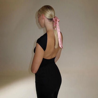 Dames Rugloze Maxi Jurk – Zoete Fantasie Zomerjurk met Open Rug | Elegante & Luchtige Lange Jurk voor Feest of Strand
