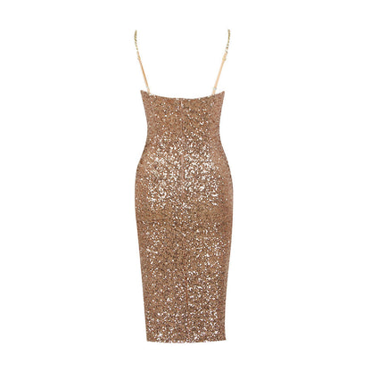 Midi Glitter Jurk Met Pailletten