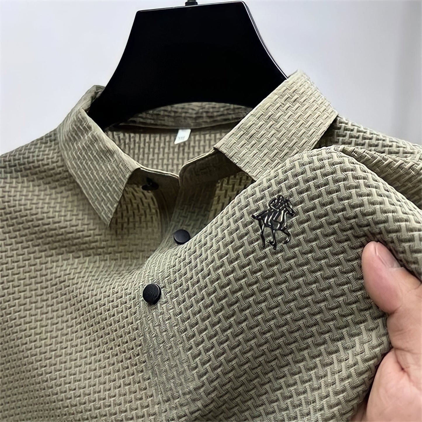 Heren Poloshirt Slim Fit Katoen Poloshirts SEREIN Khaki XS