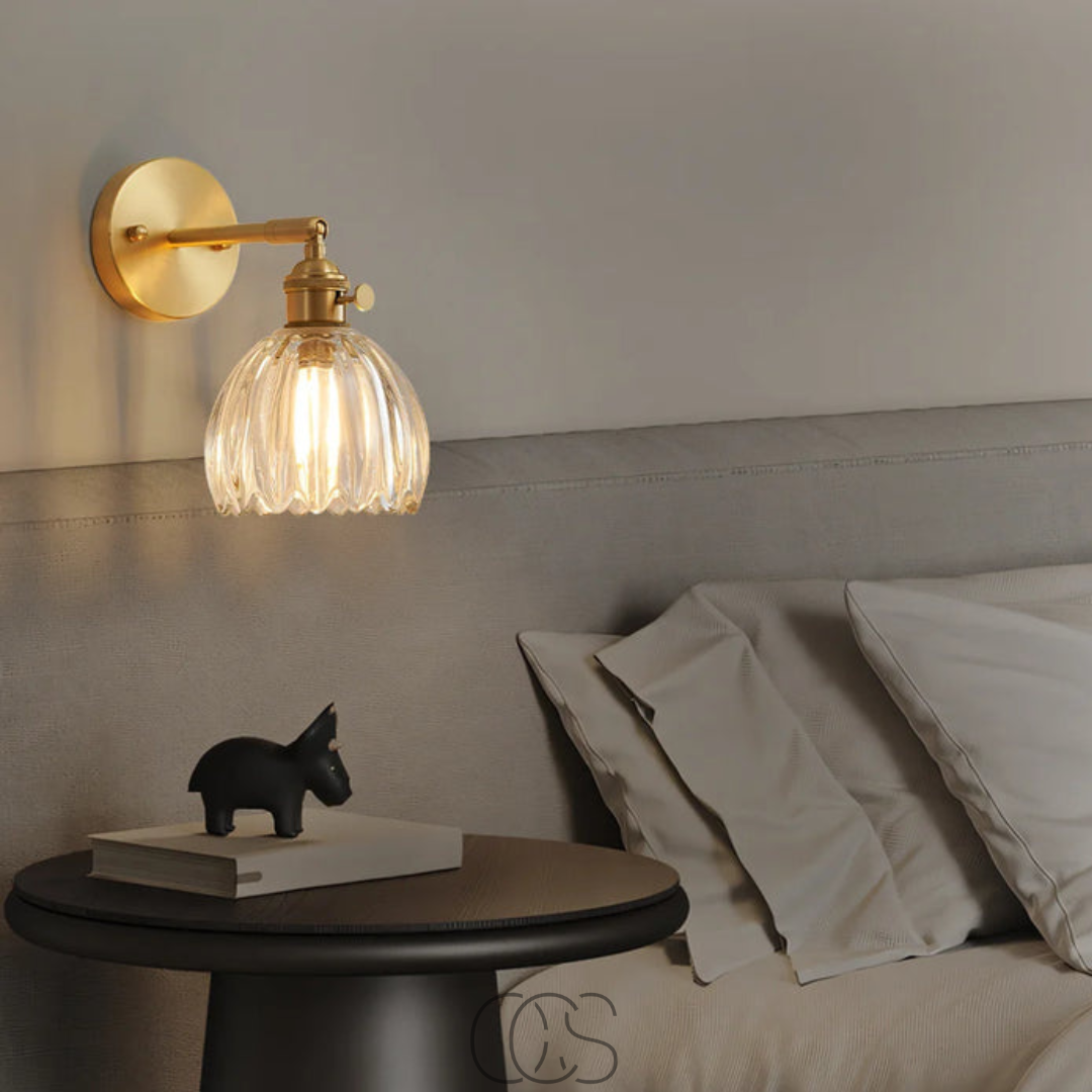 Retro Wandlamp Met Glazen Tulpenkap Warm Licht Helder Glas