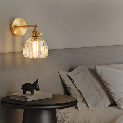 Retro Wandlamp Met Glazen Tulpenkap Warm Licht Helder Glas