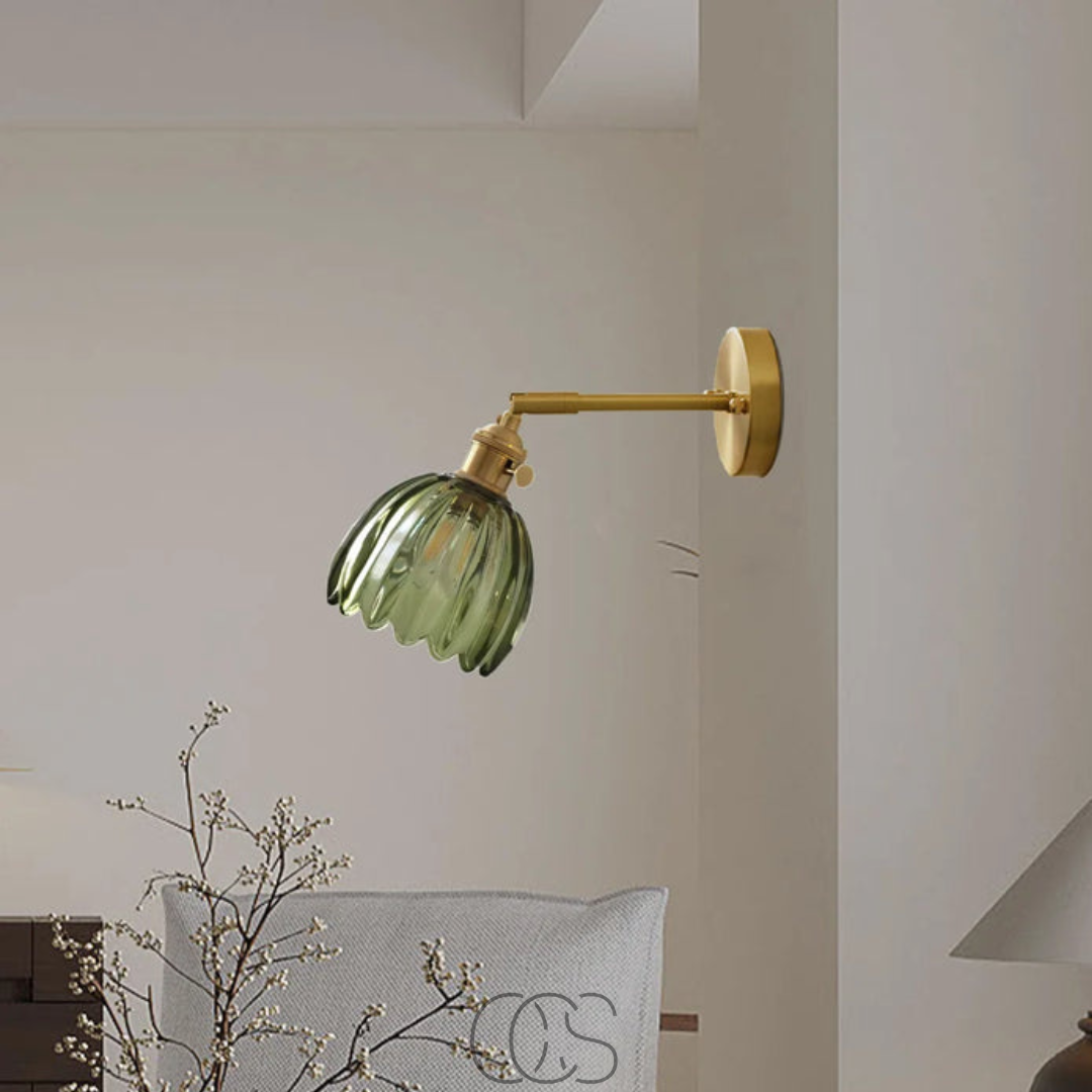 Retro Wandlamp Met Glazen Tulpenkap Warm Licht Helder Glas