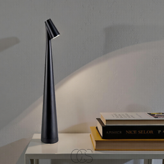 Minimalistische Tafellamp Geen Kabels Warm Licht Dimbaar Zwart