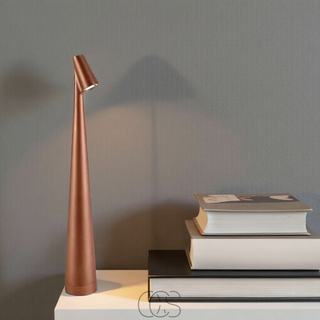 Minimalistische Tafellamp Geen Kabels Warm Licht Dimbaar Bruin