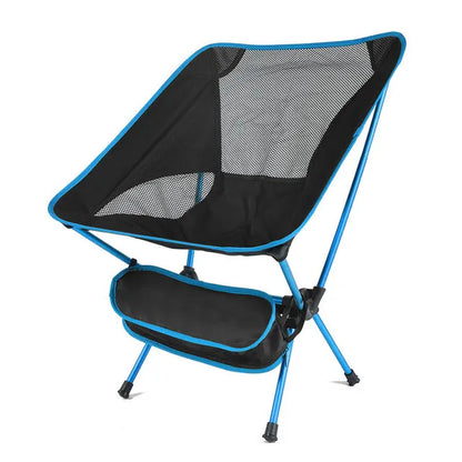 Opvouwbare Campingstoel Aluminium Lichtgewicht en Compact lichtblauw