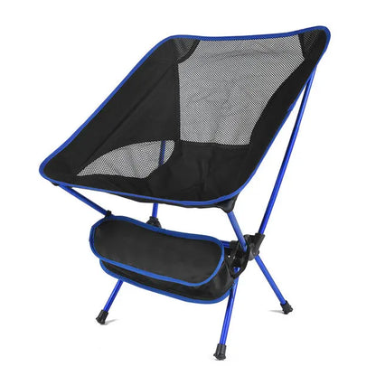 Opvouwbare Campingstoel Aluminium Lichtgewicht en Compact Blauw