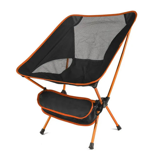 Opvouwbare Campingstoel Aluminium Lichtgewicht en Compact Oranje