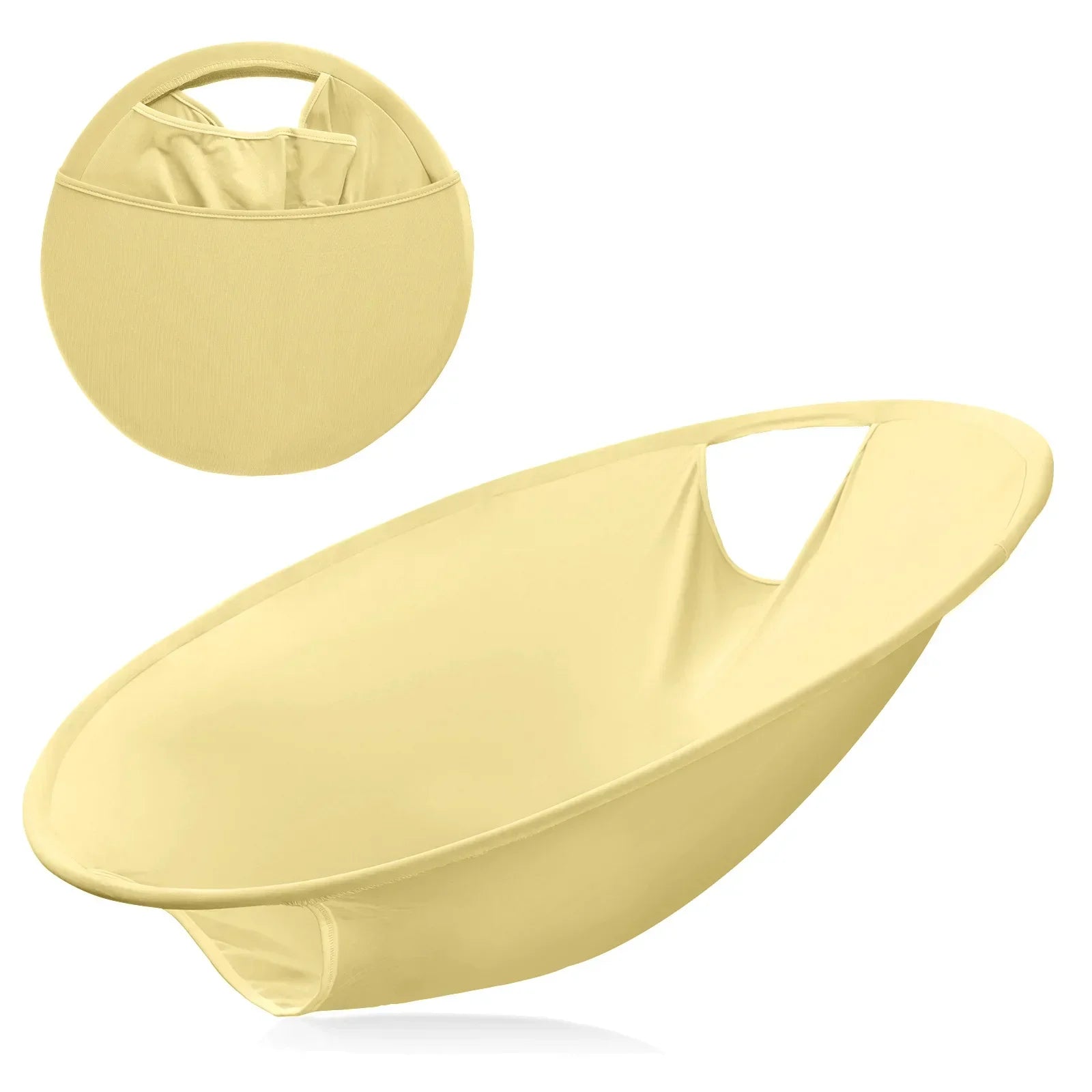 Opvouwbare Wasmand Zwart voor Vuile Kleding met 66 cm Diameter Off white 2-gaten