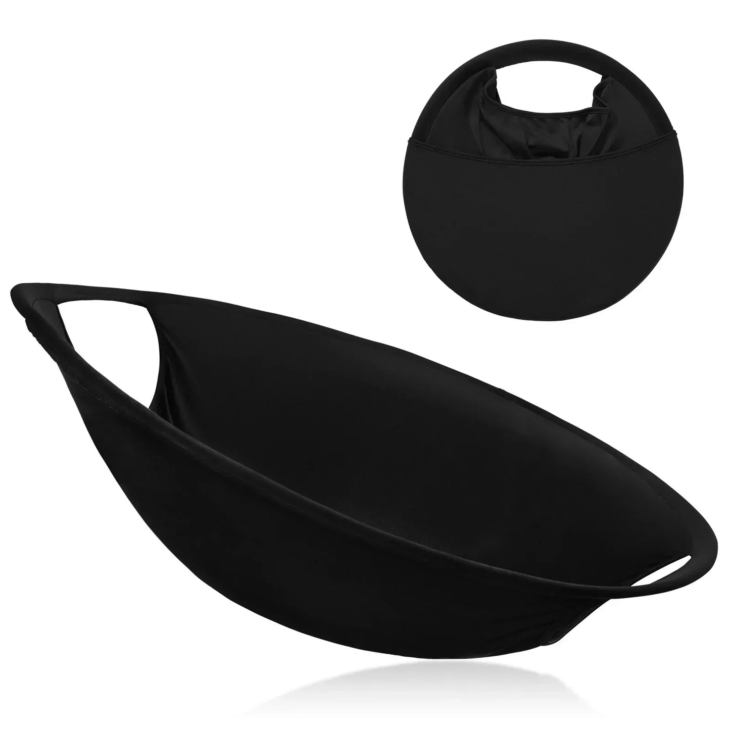 Opvouwbare Wasmand Zwart voor Vuile Kleding met 66 cm Diameter Zwart 2-gaten