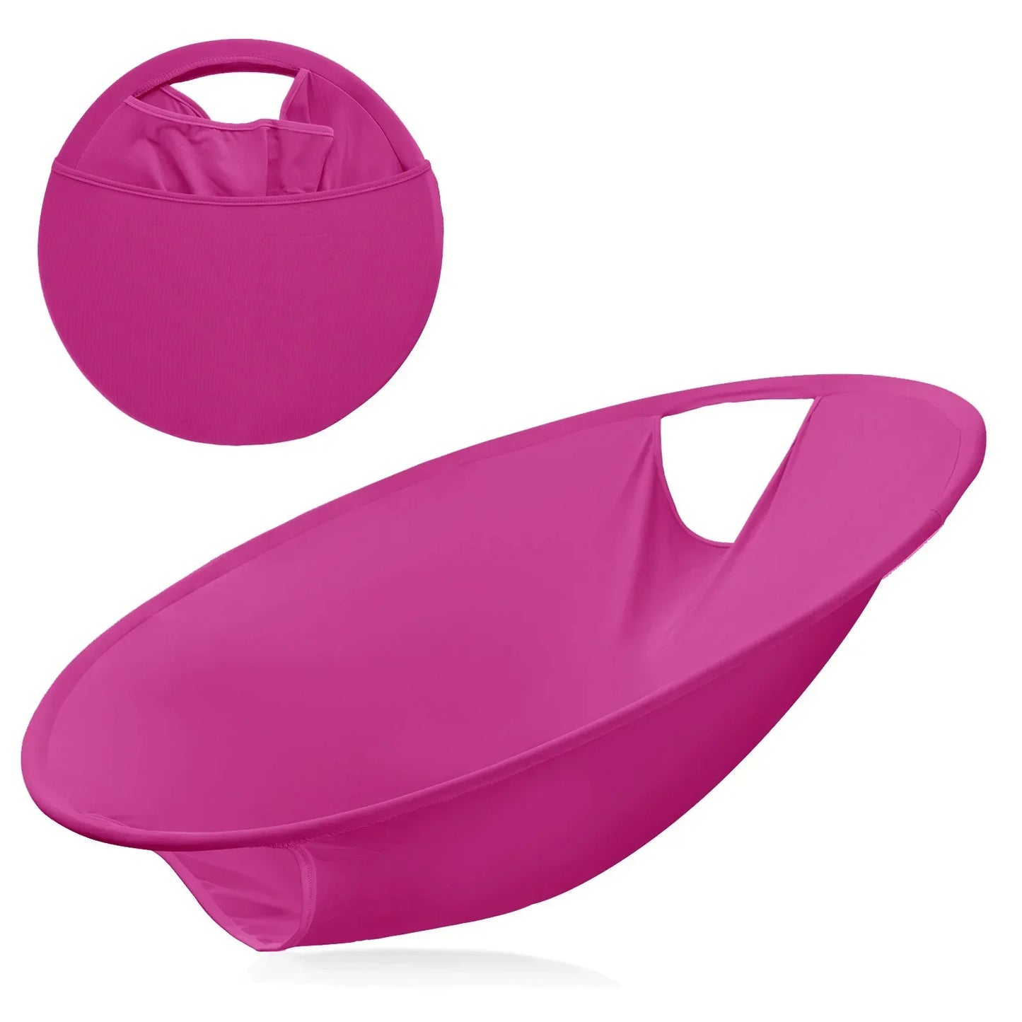 Opvouwbare Wasmand Zwart voor Vuile Kleding met 66 cm Diameter Roze rood 2-gaten