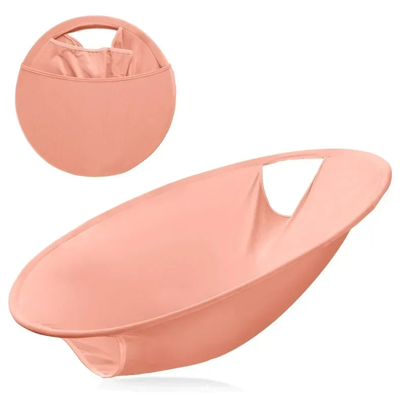 Opvouwbare Wasmand Zwart voor Vuile Kleding met 66 cm Diameter Perzik kleur 2 gaten