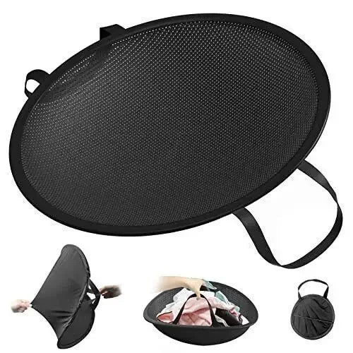 Opvouwbare Wasmand Zwart voor Vuile Kleding met 66 cm Diameter 26 inch zwart gaas