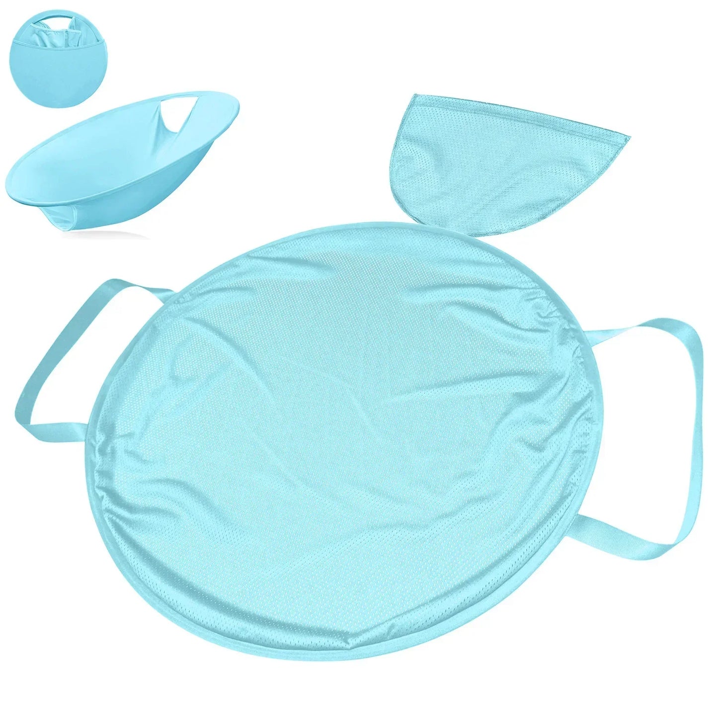 Opvouwbare Wasmand Zwart voor Vuile Kleding met 66 cm Diameter 24 inch luchtblauw gaas