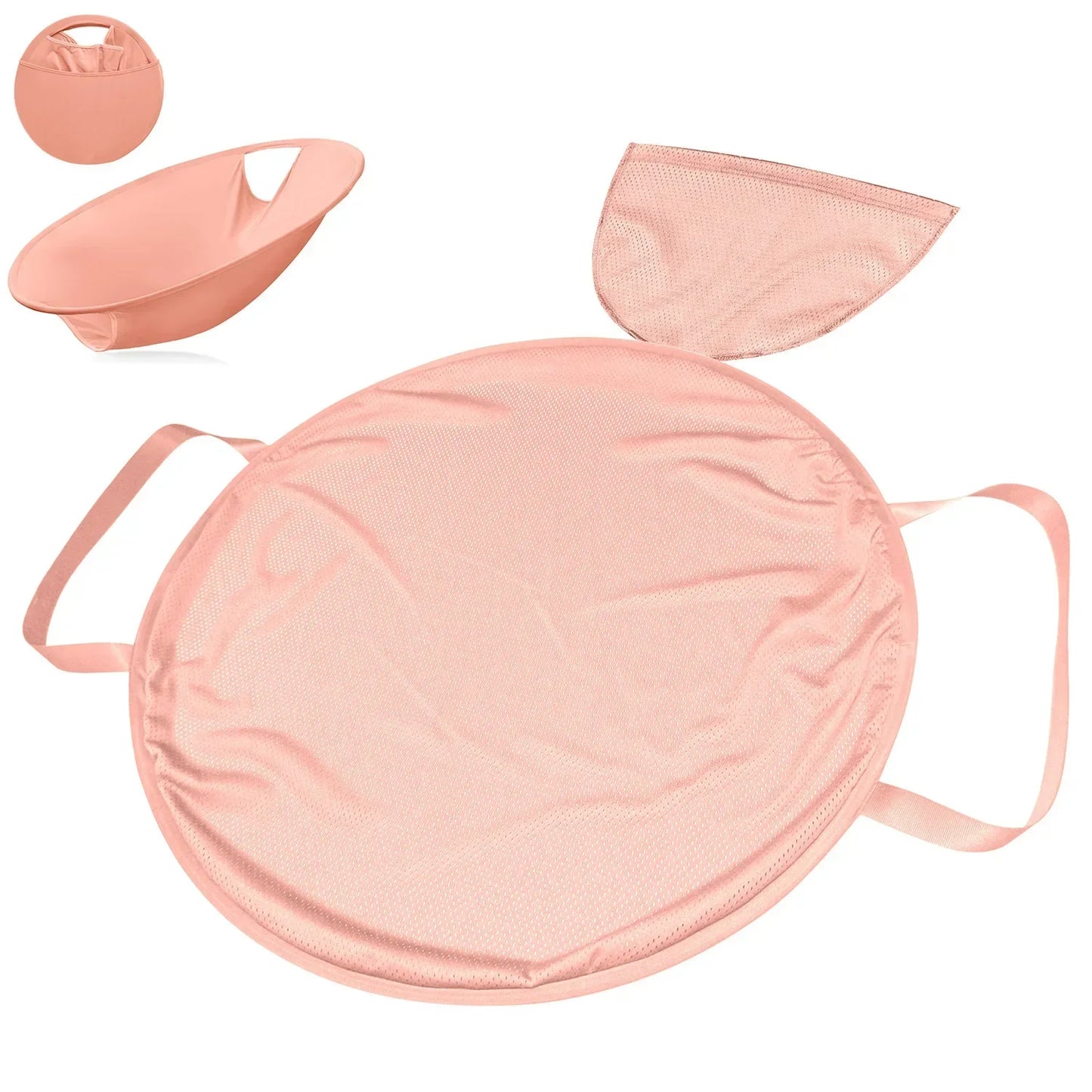 Opvouwbare Wasmand Zwart voor Vuile Kleding met 66 cm Diameter 24 inch perzik gaas