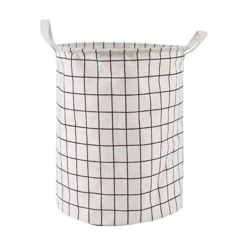 Opvouwbare Wasmand van Katoen en Linnen met Grote Capaciteit Wit 35x45cm M