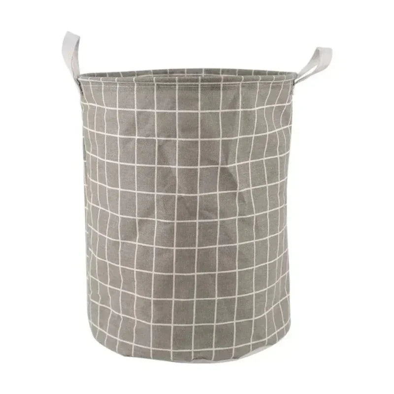 Opvouwbare Wasmand van Katoen en Linnen met Grote Capaciteit Grijs 35x45cm M