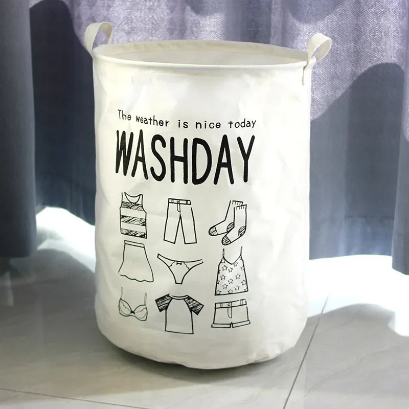Opvouwbare Wasmand van Katoen en Linnen met Grote Capaciteit B 40x50cm L