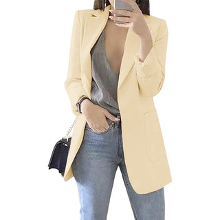 Manda | Oversized blazer voor dames | Lang abrikoos