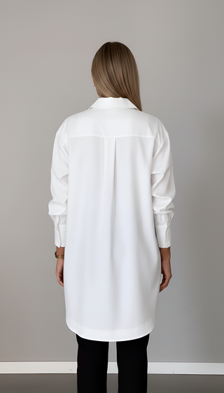 Isana | Dames Blouse – Hoogwaardig Katoen, Klassieke Kraag & Moderne Oversized Pasvorm
