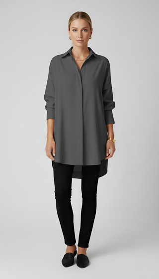 Isana | Dames Blouse – Hoogwaardig Katoen, Klassieke Kraag & Moderne Oversized Pasvorm