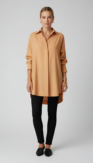 Isana | Dames Blouse – Hoogwaardig Katoen, Klassieke Kraag & Moderne Oversized Pasvorm