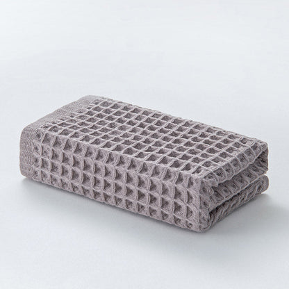 Katoenen Wafelhanddoek Set Drie Stuks Snelle Droogtijd Bruin 34*74cm