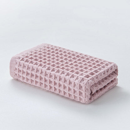 Katoenen Wafelhanddoek Set Drie Stuks Snelle Droogtijd Roze 34*74cm