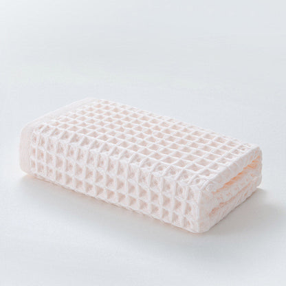 Katoenen Wafelhanddoek Set Drie Stuks Snelle Droogtijd Lichtroze 34*74cm