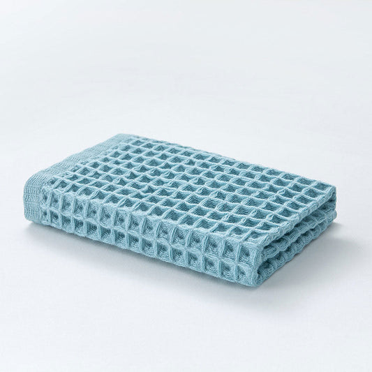 Katoenen Wafelhanddoek Set 6 Stuks Snelle Droogtijd Blauw 34*34cm