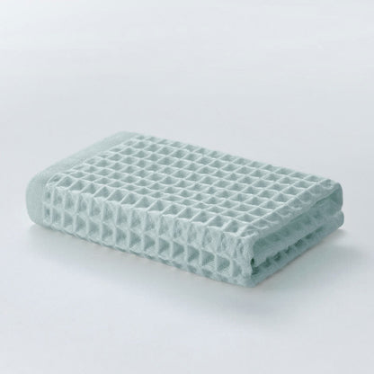 Katoenen Wafelhanddoek Set 6 Stuks Snelle Droogtijd Cyaan 34*34cm
