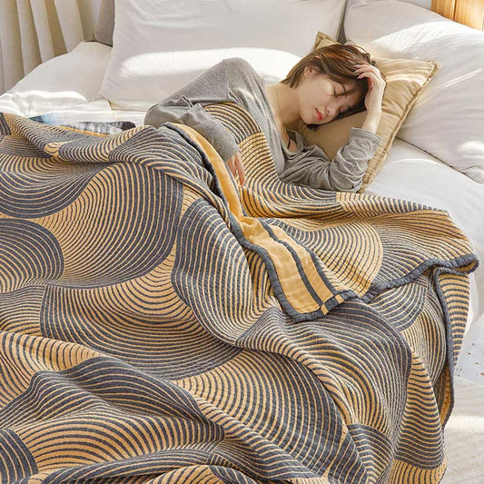 Vier Lagen Zomerquilt Ademend Sneldrogend Comfortabel Geel