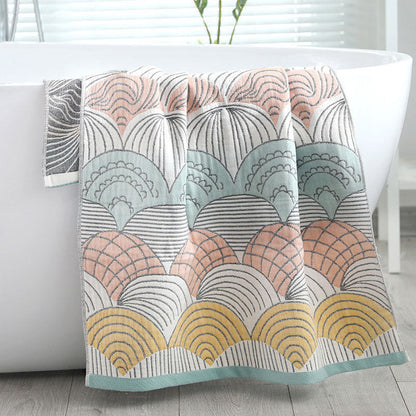 Jacquard Katoenen Badhanddoek Met Patroon Lichtgewicht