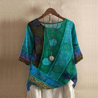 Pamela | Elegante top met ronde hals Groen