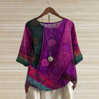 Pamela | Elegante top met ronde hals Paars