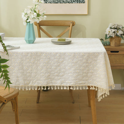 Katoenen Decoratief Tafelkleed Met Romantische Uitstraling