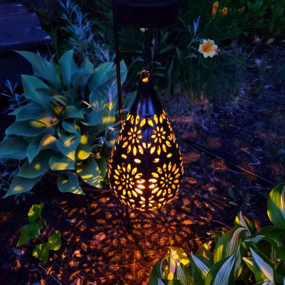 Decoratieve Buitenlamp Zonne-energie – Waterdichte Hanglamp voor Terras en Tuin met Lange Brandduur tot 12 Uur