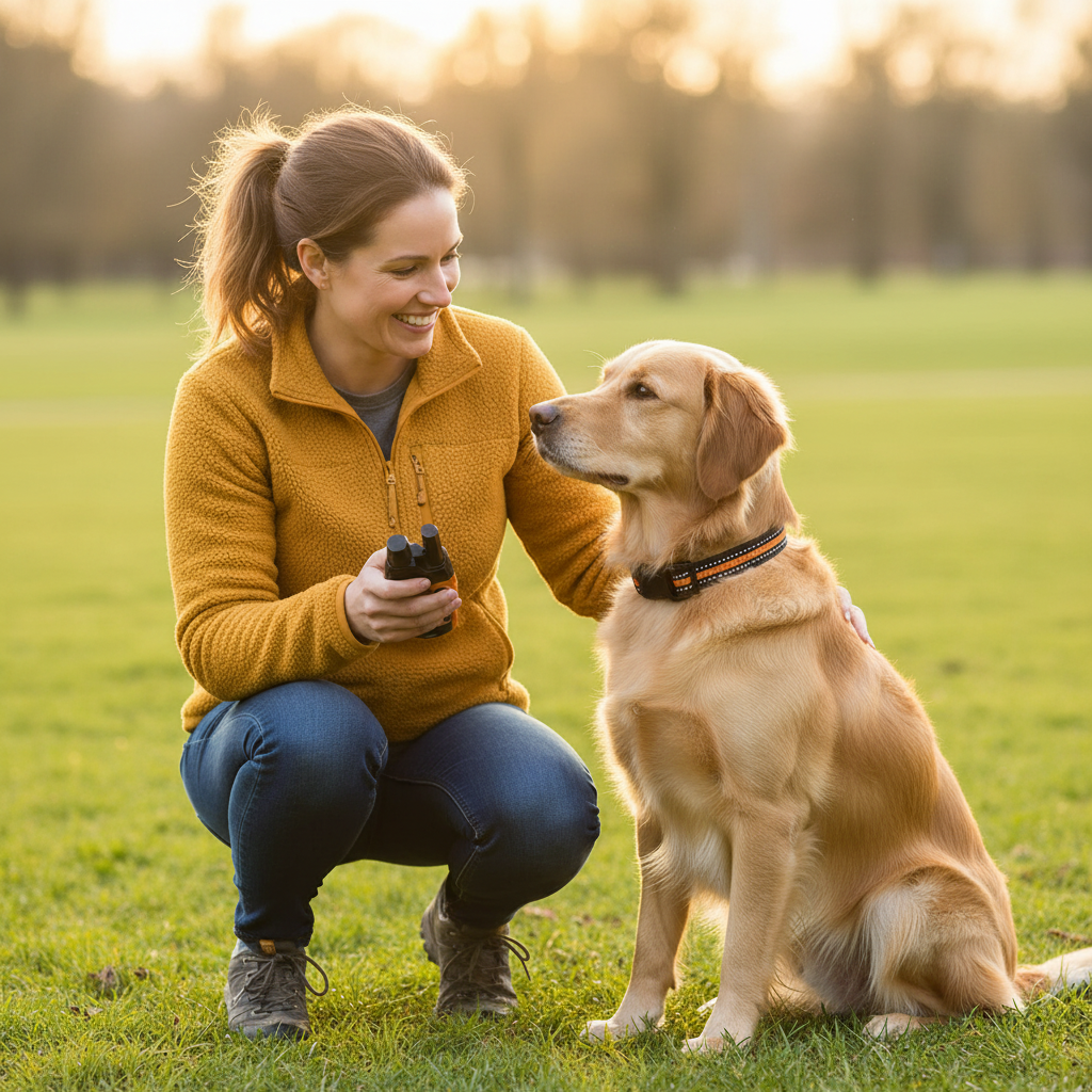 Premium 1000m Hondentrainingshalsband met Afstandsbediening - Waterdicht, Oplaadbare E-halsband voor Alle Hondenformaten