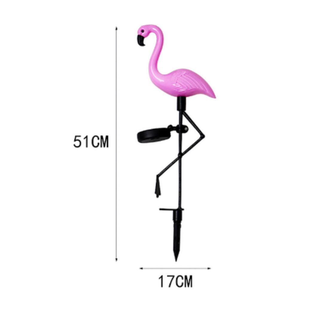 FlamingoGlow - Zonne-energie LED-lamp met Flamingo op het Gazon