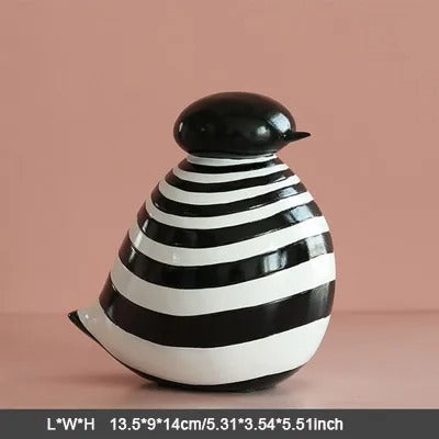 Dierenfiguur Van Kunsthars Voor Scandinavische Decoratie Vogelzwart