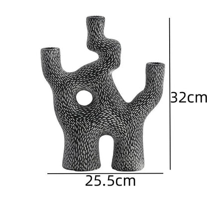 Koraal Kandelaarhouder van Duurzaam Cement met Abstract Ontwerp 25cm