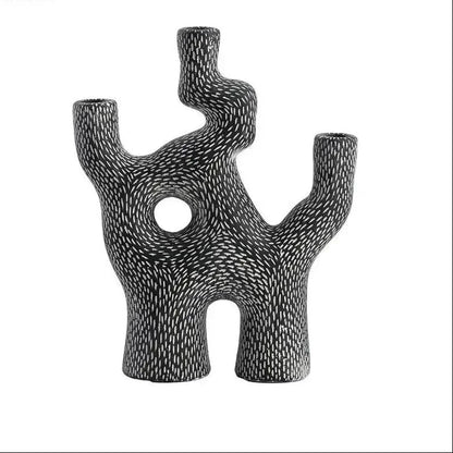 Koraal Kandelaarhouder van Duurzaam Cement met Abstract Ontwerp