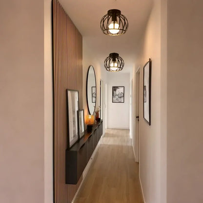 Industriële Plafondlamp Zwart – Open Afwerking voor Stijlvolle Ruimtes