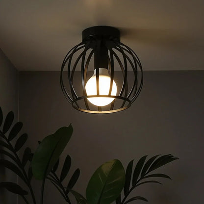 Industriële Plafondlamp Zwart – Open Afwerking voor Stijlvolle Ruimtes