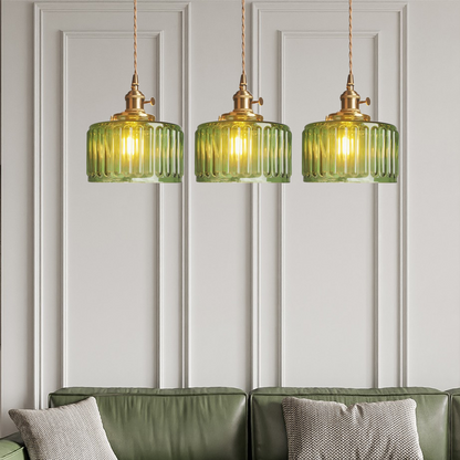 Vintage Cilindervormige Glazen Hanglamp Voor Warme Sfeer