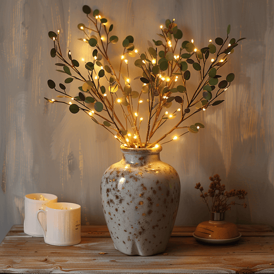 Feeënlicht Olijftak Verstelbare Tak Twinkelende Lichtjes