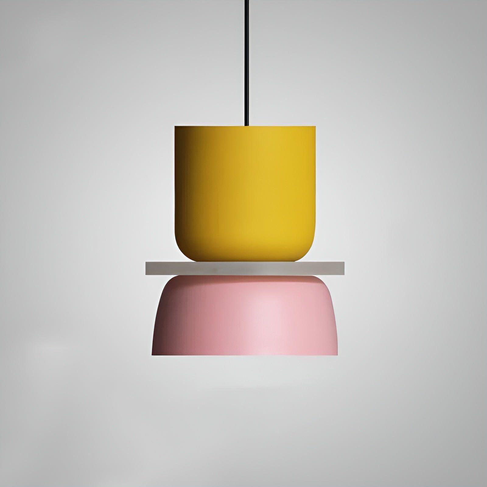 Lampara - Kleurrijke en Elegante Macaron LED Hanglamp Klein - Geel en Roze