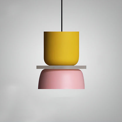 Lampara - Kleurrijke en Elegante Macaron LED Hanglamp Klein - Geel en Roze