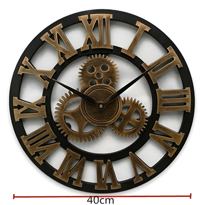 RetroTimeless Klok – Vintage Industriële Houten Wandklok