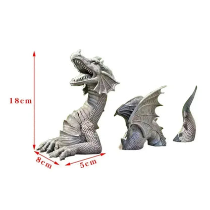 Reusachtig Houten Drakenbeeld voor Tuindecoratie Gothic Stijl